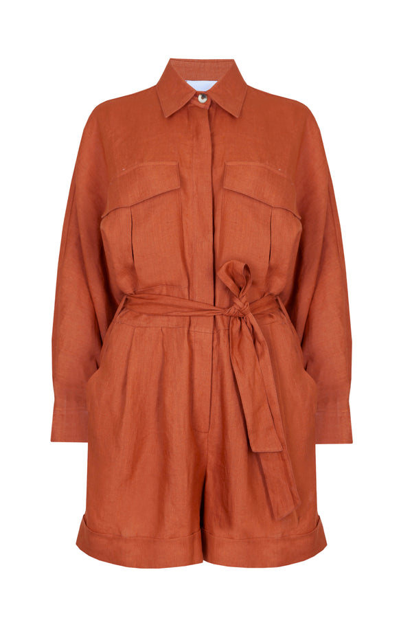 Piece Of White Soleil Jumpsuit Terra Cotta