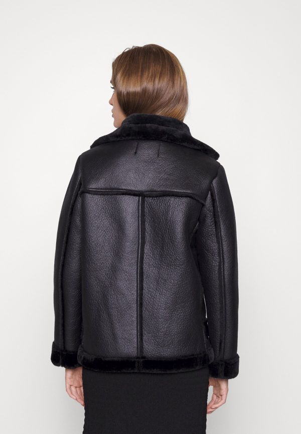 Pieces Petite PCDORA AVIATOR JACKET – Faux Leather Jacket Pieces Petite Best Choice