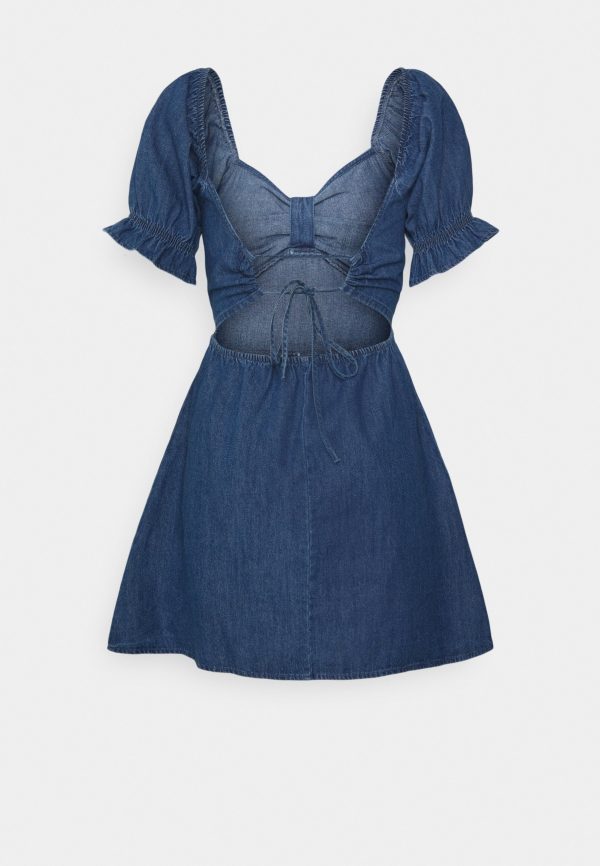 pieces petite PCHOPE TIE BACK DRESS – Denim dress Pieces Petite Cheap