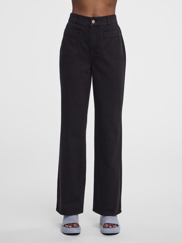 Pieces Petite Pieces Exclusive PCAMA HW WIDE LEG JEANS