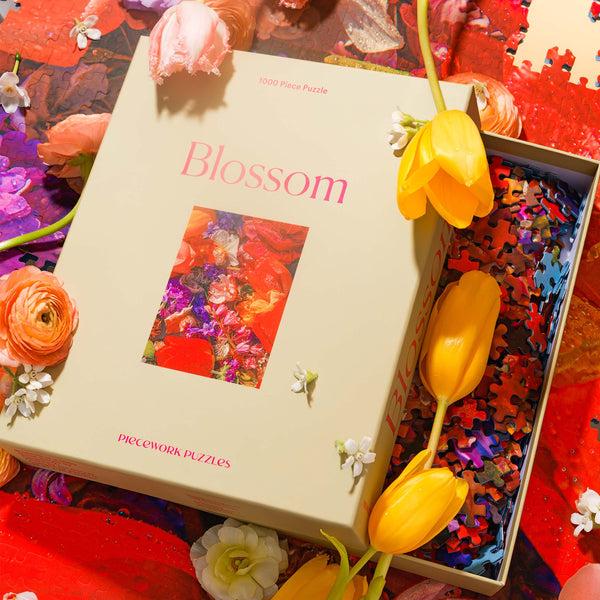 Piecework Puzzles Send Flowers Set | Floral Puzzle & Cocktail Napkin Gift