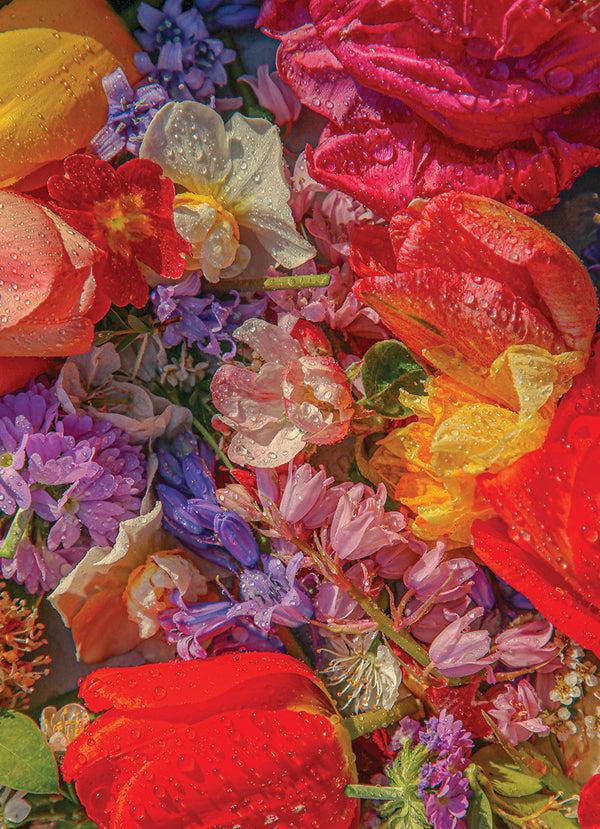 Piecework Puzzles Send Flowers Set | Floral Puzzle & Cocktail Napkin Gift