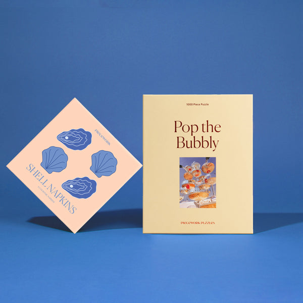 piecework puzzles The Bubbly Set: Champagne Gift Set with Puzzle + Napkins