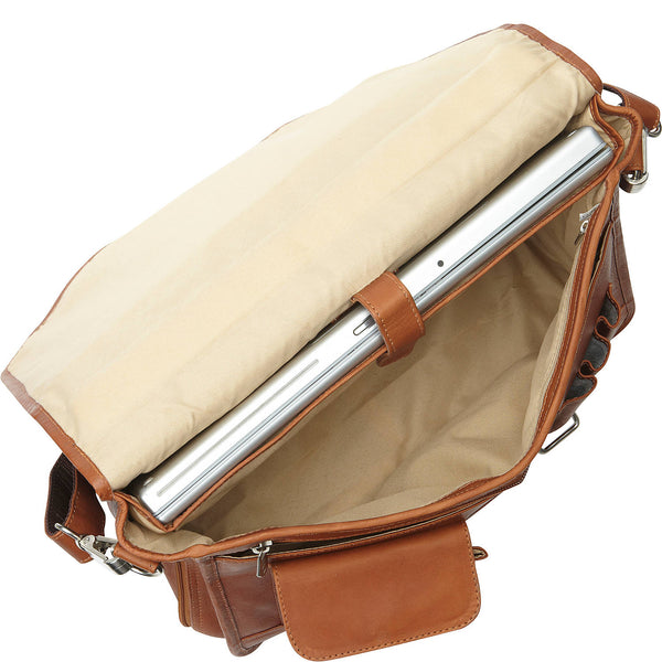 Piel Leather DOUBLE LOOP EXPANDABLE LAPTOP BRIEFCASE