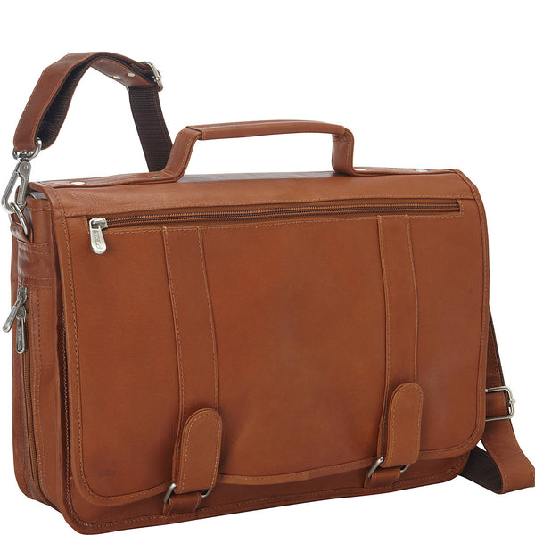 piel leather DOUBLE LOOP EXPANDABLE LAPTOP BRIEFCASE