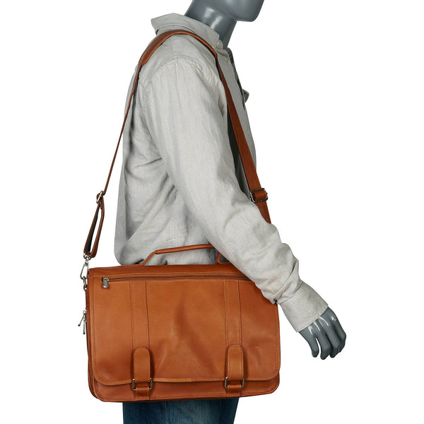 Piel Leather DOUBLE LOOP EXPANDABLE LAPTOP BRIEFCASE