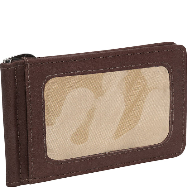 Piel Leather BI-FOLD MONEY CLIP W/ID WINDOW