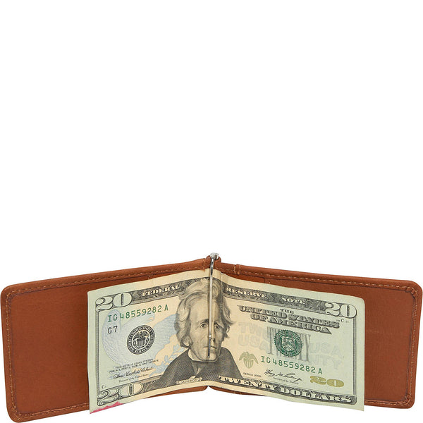Piel Leather BI-FOLD MONEY CLIP W/ID WINDOW