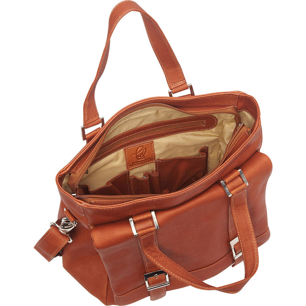 Piel Leather BUCKLE FLAP-OVER SHOULDER BAG
