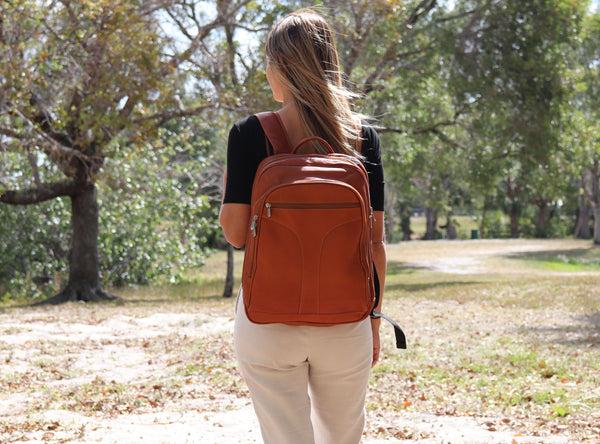 piel leather CHECKPOINT FRIENDLY URBAN BACKPACK