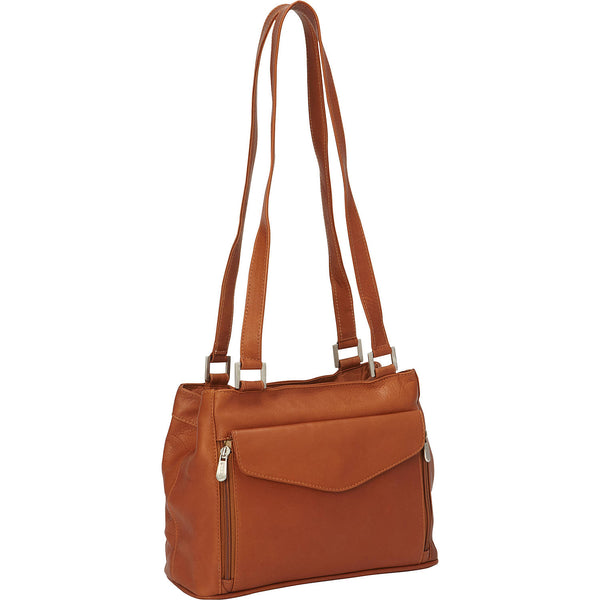 piel leather DOUBLE COMPARTMENT SHOULDER BAG