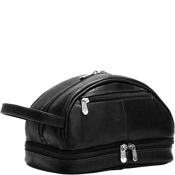 Piel Leather DOUBLE COMPARTMENT TOILETRY KIT