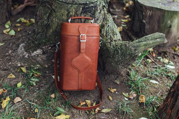 piel leather DOUBLE DELUXE WINE CARRIER