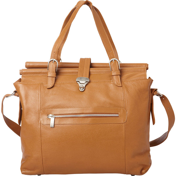 piel leather DOUBLE DOWEL ROD LEATHER BAG