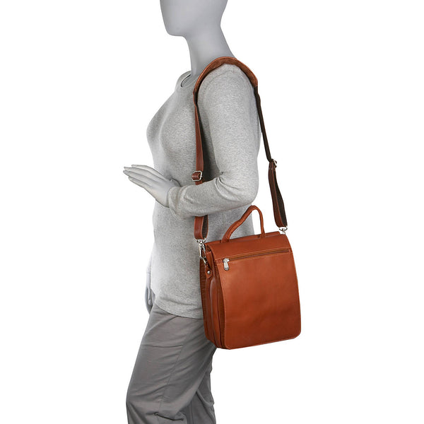 Piel Leather DOUBLE FLAP-OVER SHOULDER BAG