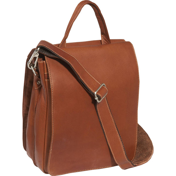 piel leather DOUBLE FLAP-OVER SHOULDER BAG