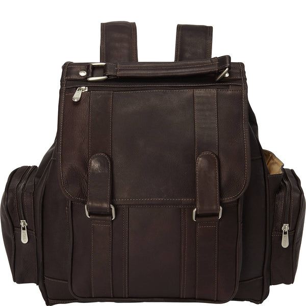 Piel Leather DOUBLE LOOP FLAP-OVER LAPTOP BACKPACK