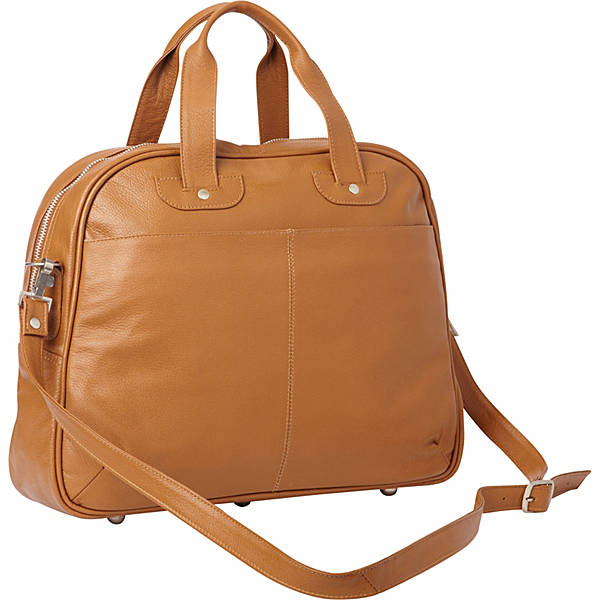 Piel Leather DOUBLE ZIP-POCKET LEATHER SATCHEL