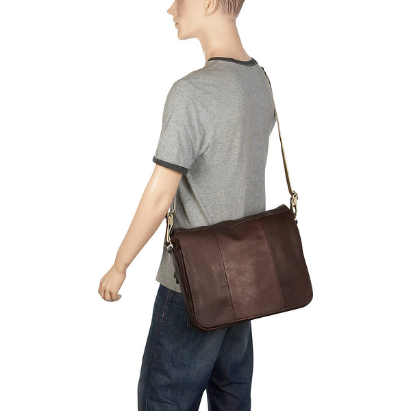 Piel Leather EXPANDABLE MESSENGER BAG