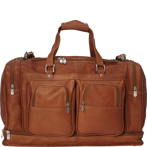 piel leather FALSE BOTTOM DUFFEL BAG