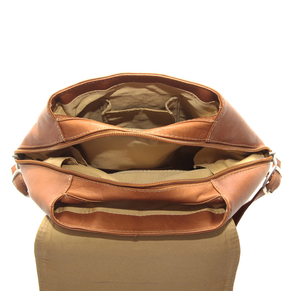 Piel Leather FLAP-OVER BUTTON BACKPACK