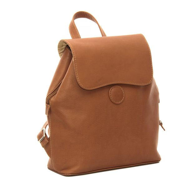 piel leather FLAP-OVER BUTTON BACKPACK