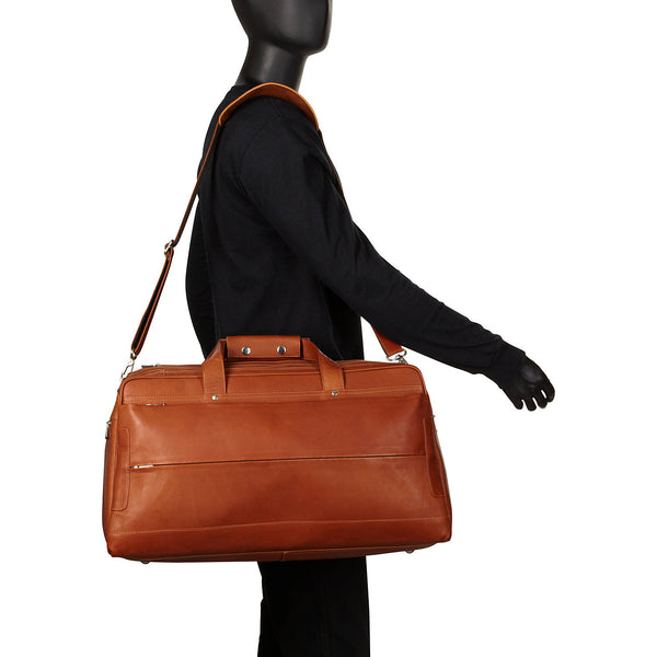 piel leather HIDDEN POCKET DUFFEL