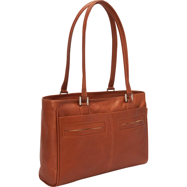 piel leather LADIES LAPTOP TOTE WITH POCKETS