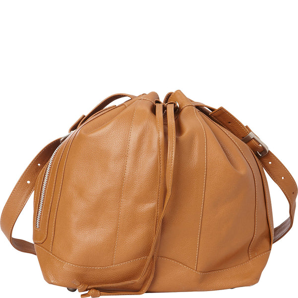 piel leather LEATHER DRAWSTRING BAG