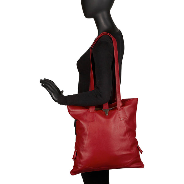 Piel Leather LEATHER TOTE W/SIDE STRAPS