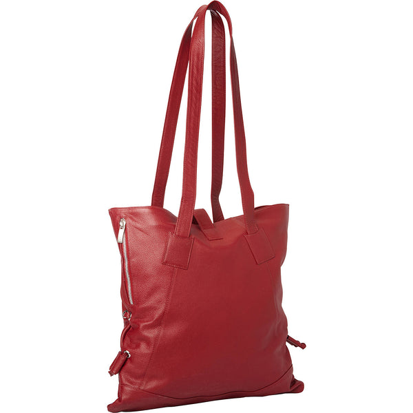 piel leather LEATHER TOTE W/SIDE STRAPS
