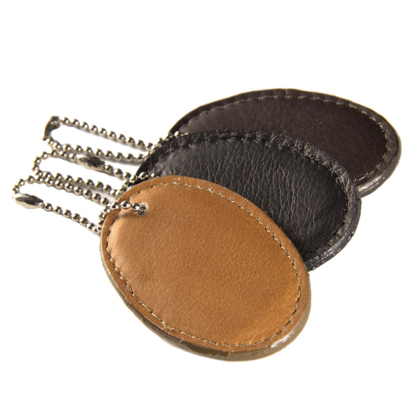 piel leather OVAL BAG TAG