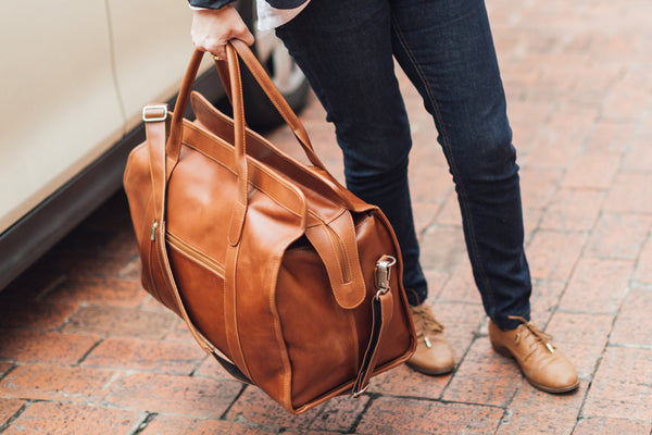 piel leather POSITANO DELUXE TRAVEL DUFFEL