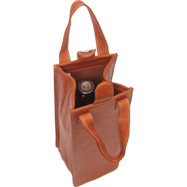 piel leather SINGLE WINE TOTE