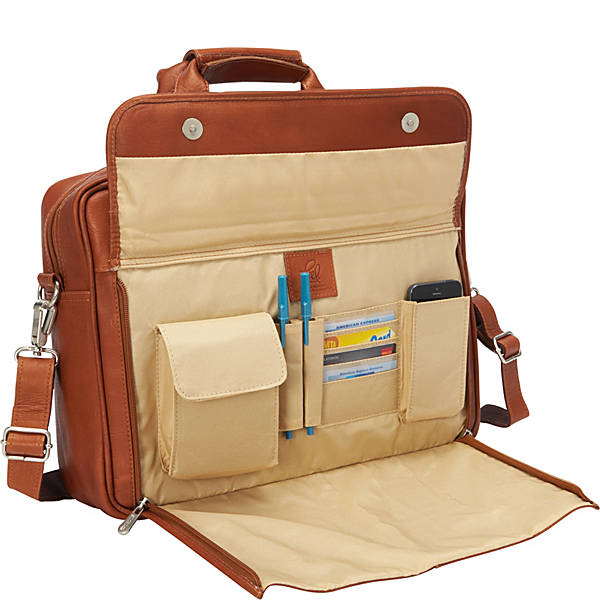 Piel Leather SLIM TOP-ZIP BRIEFCASE