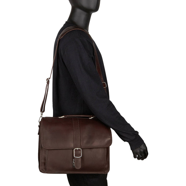 Piel Leather SMALL FLAP-OVER LAPTOP/TABLET BRIEF