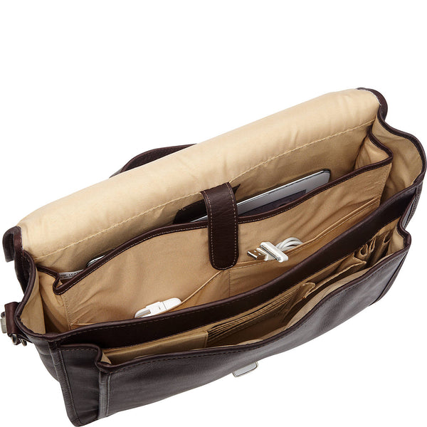 Piel Leather SMALL FLAP-OVER LAPTOP/TABLET BRIEF