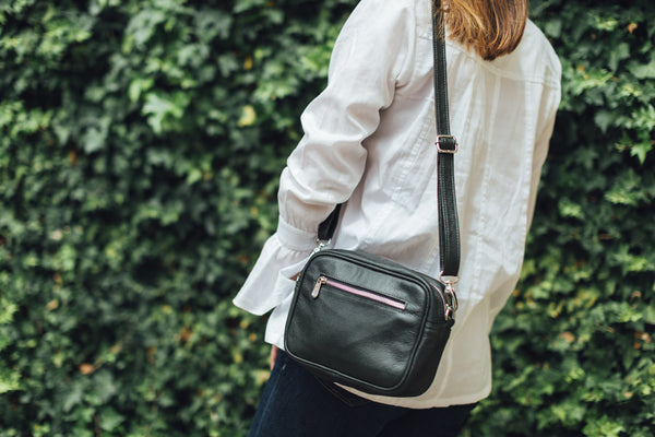 piel leather SQUARE CONVERTIBLE BAG