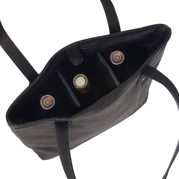 Piel Leather THREE BOTTLE WINE TOTE
