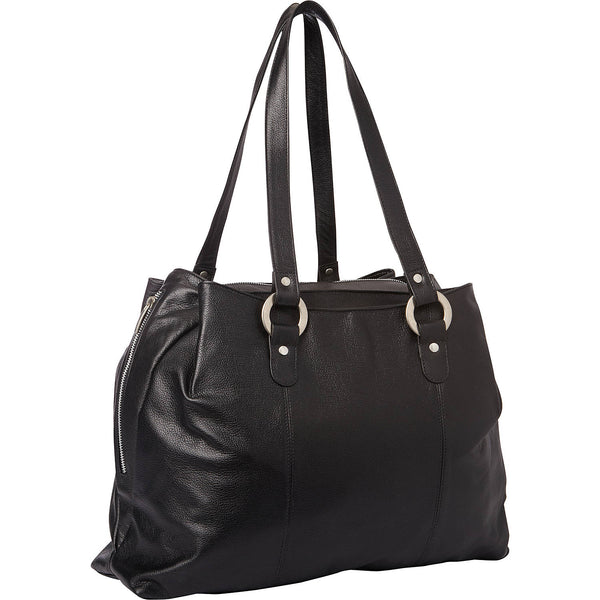 Piel Leather THREE COMPARTMENT LEATHER TOTE