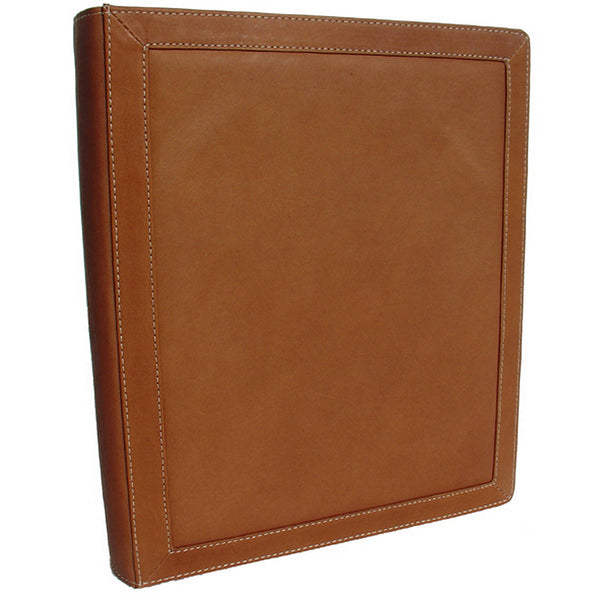 piel leather THREE-RING BINDER FOLDER