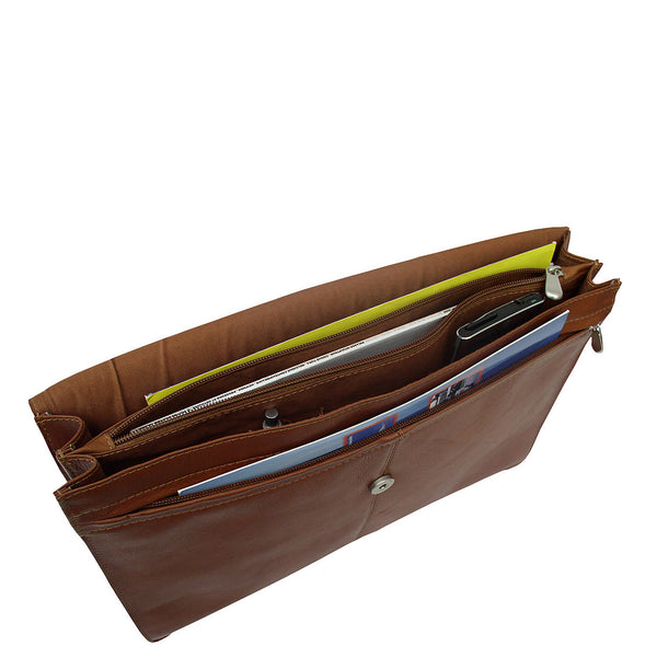 Piel Leather THREE-SECTION FLAP PORTFOLIO