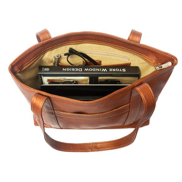 Piel Leather TOP-ZIP TOTE