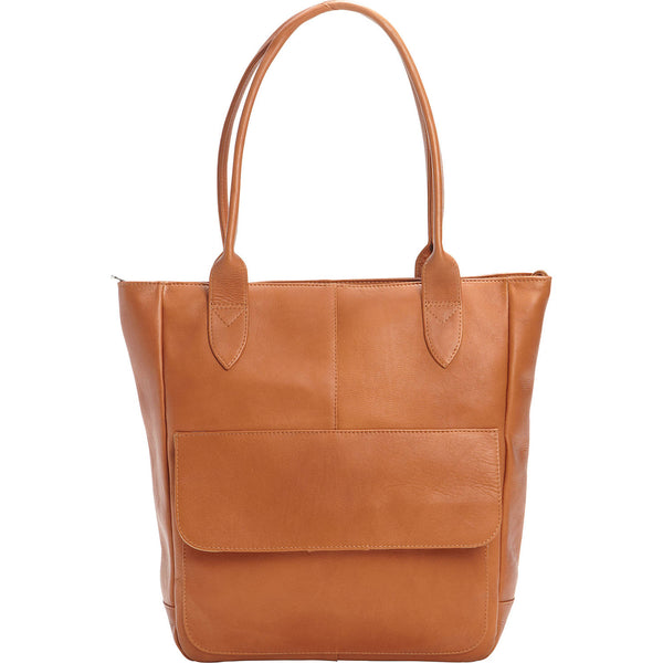 Piel Leather TOTE WITH FRONT FLAP POCKET