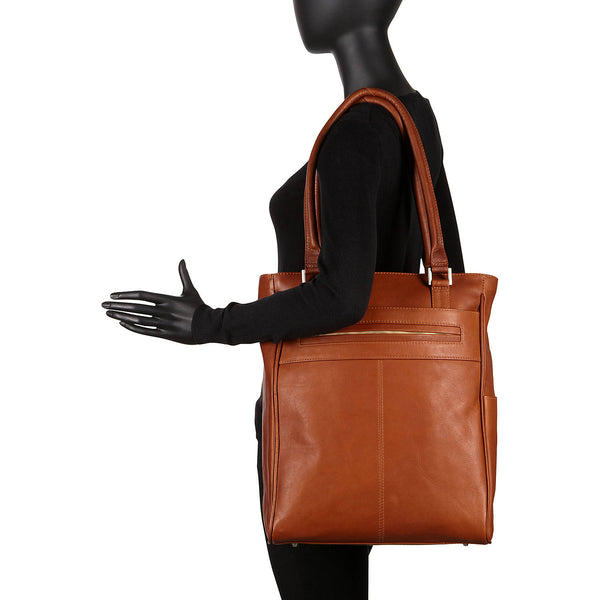 Piel Leather VERTICAL LAPTOP TOTE