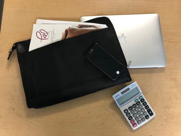 piel leather ZIP AROUND ENVELOPE