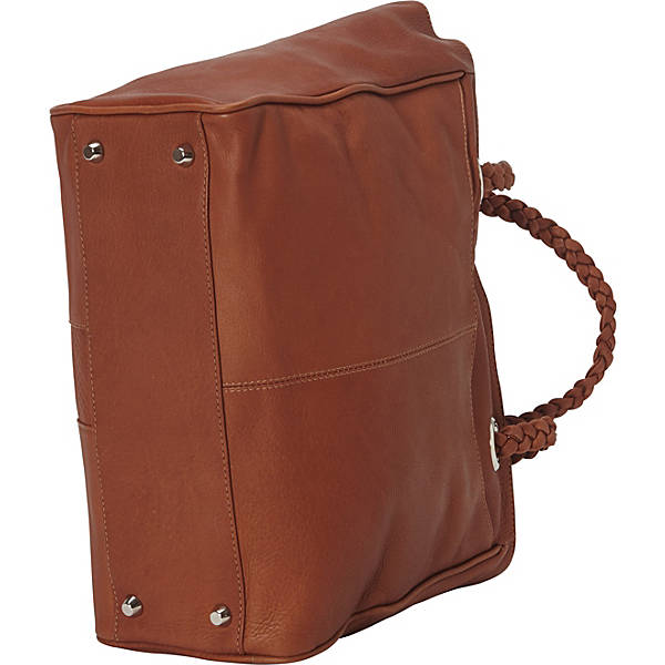 Piel Leather ZIP-TOP BRAIDED TOTE
