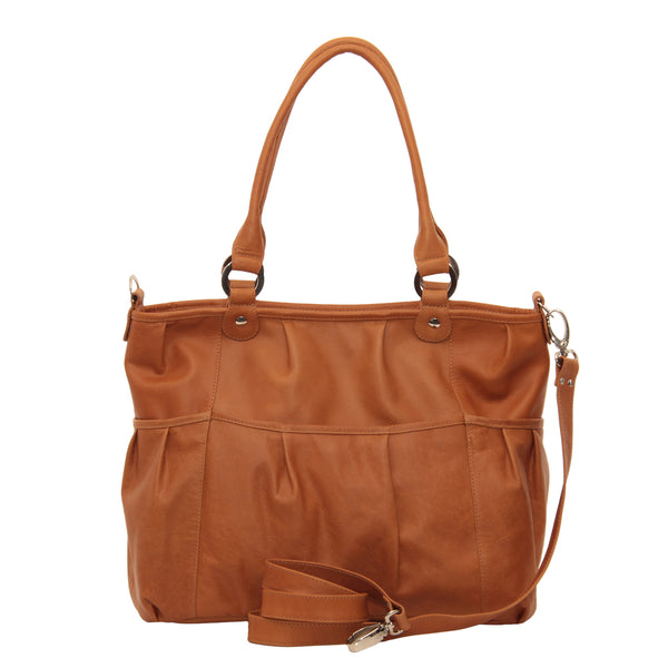 piel leather ZIPPERED CROSS-BODY TOTE