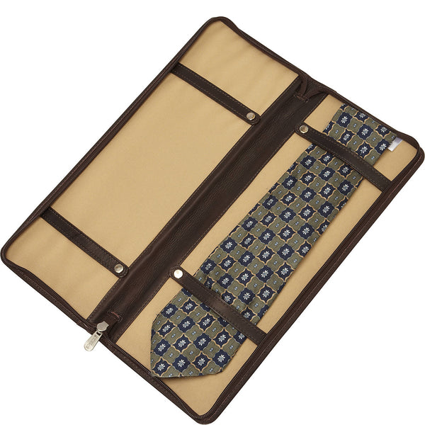 piel leather ZIPPERED TIE CASE WITH SNAPS