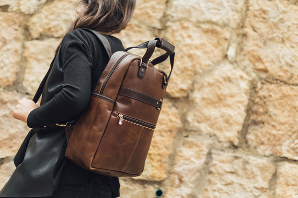 Piel Leather VINTAGE LAPTOP CARRY-ALL/CONVERTIBLE BACKPACK